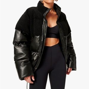 Good American Black Puffer Jacket